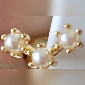 Studs Brand Gold and Pearl Like Stud Earring
